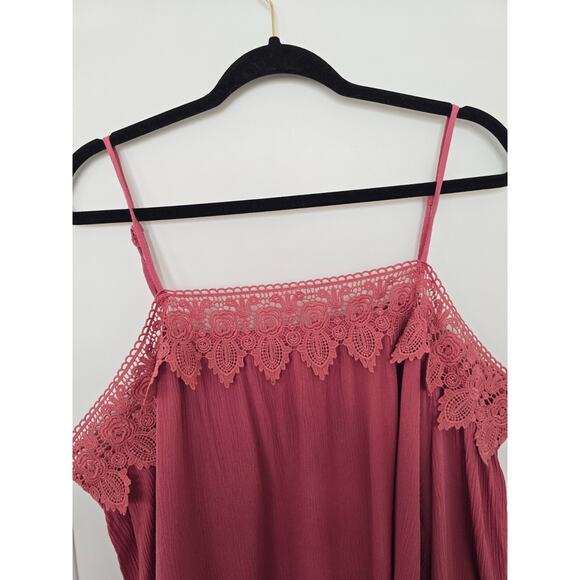 Romantic Pink Dusty Rose Fairy Coquette Dainty Top XL Crochet Boho Whimsical - Picture 5 of 10